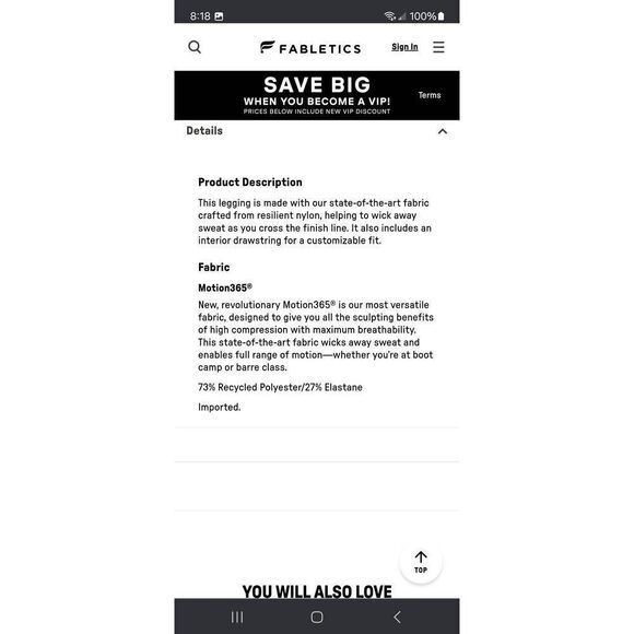 New Small Fabletics Navy Reflective Logo Run Anywhere High Waist 7/8 Leggings - Picture 7 of 9